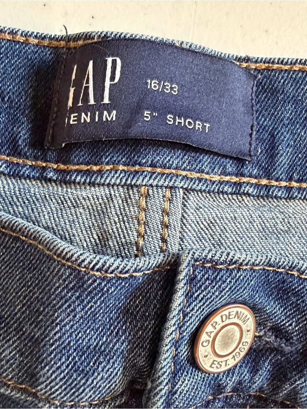 GAP Blue Short Rise Denim Shorts
